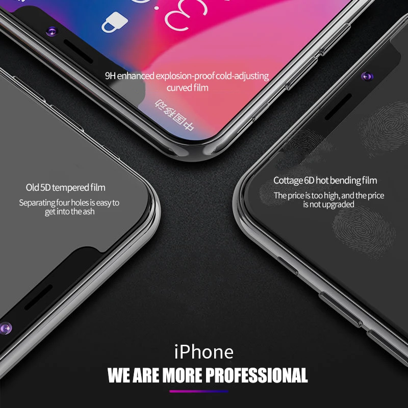 Закаленное стекло пленка для iPhone 6 6S 7 8 Plus Защитные пленки экрана X XR XS макс. |