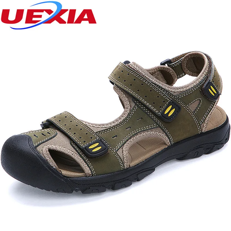 Big Size 39-47 New Fashion Men's Sandals Designer Leather Zapato Men Cowhide Slippers Outdoor Causal Beach Summer Shoes | Обувь