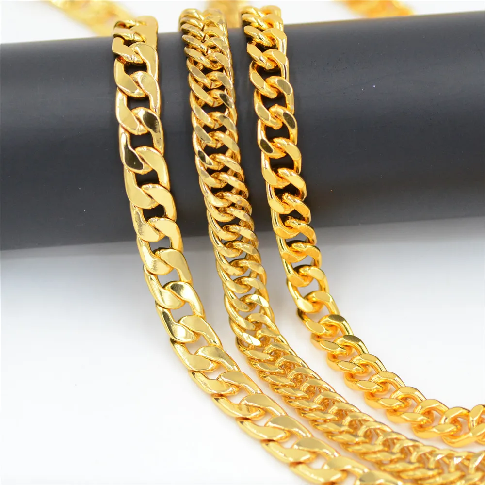 Uodesign Men's Thick Gold Chains Fashion Necklaces Male ColorAlloy Mens Cuban Link Chain Necklace Jewellery for men | Украшения и