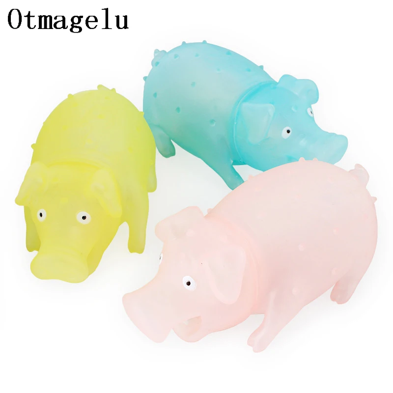 

Cute Rubber Pig Shape Pet LED Glowing Squeak Toys for Dog Cat Puppy Bite Sound Toys Chew Cleaning Tooth Pet Supplies Accessories