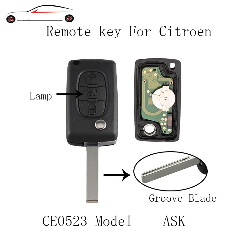 GORBIN 3 кнопки дистанционного ключа для CITROEN Berlingo C3 C2 C5 C4 Picasso кнопка лампы ASK 433 МГц PCF7941 чип ключ HU83 лезвие