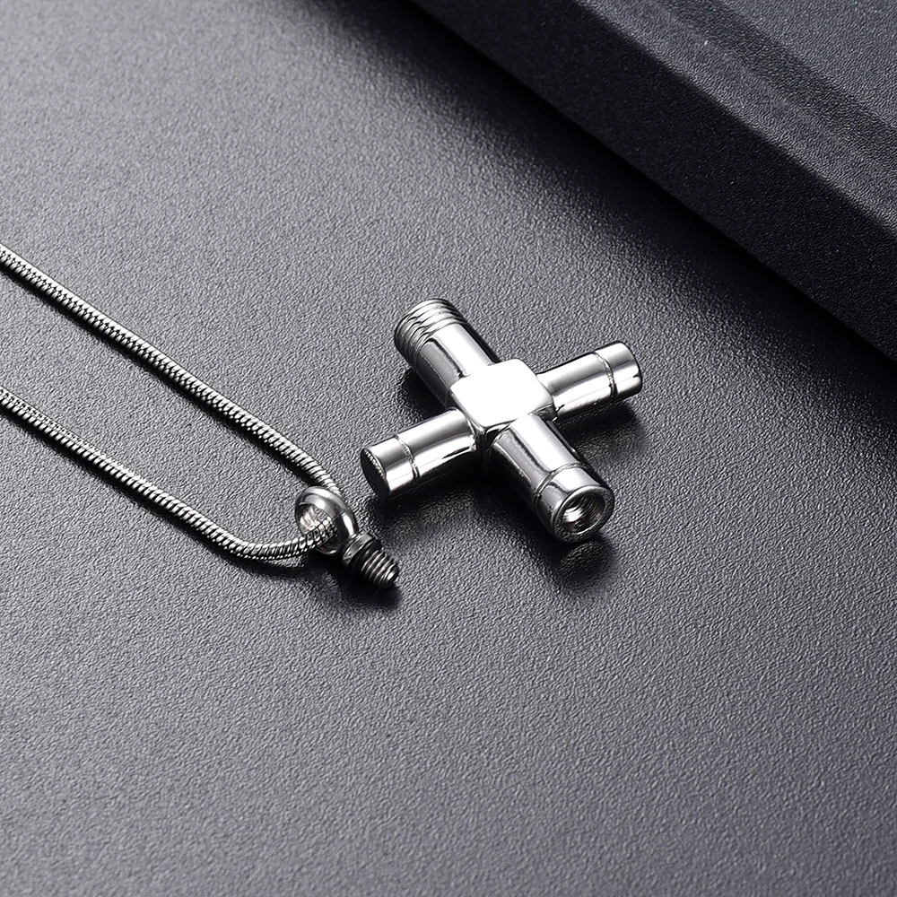 Уникальный крест ожерелье для кремации мужчин женщин из нержавеющей стали пепел