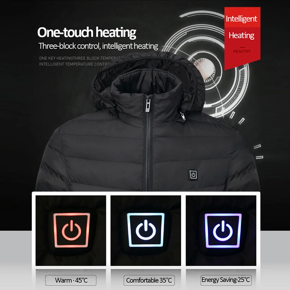 Уличные куртки с электроподогревом для мужчин и женщин хлопковые пальто