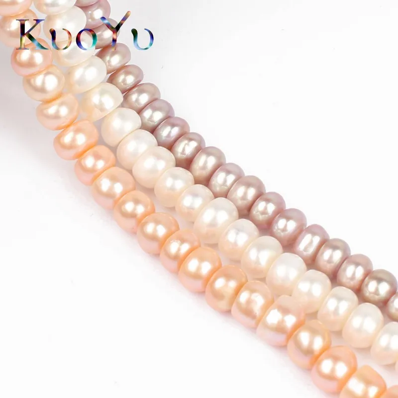 Бисер из натурального белого и розового жемчуга 8-9 мм пресноводного высокого