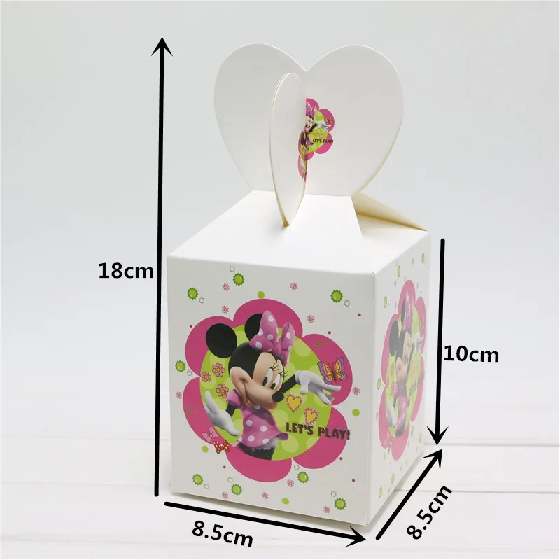 18pcs Minnie Mouse Theme Candy Box Chocolate Packaging Gift Kids Birthday Decoration Favors Gifts Bag Party Supplies | Дом и сад