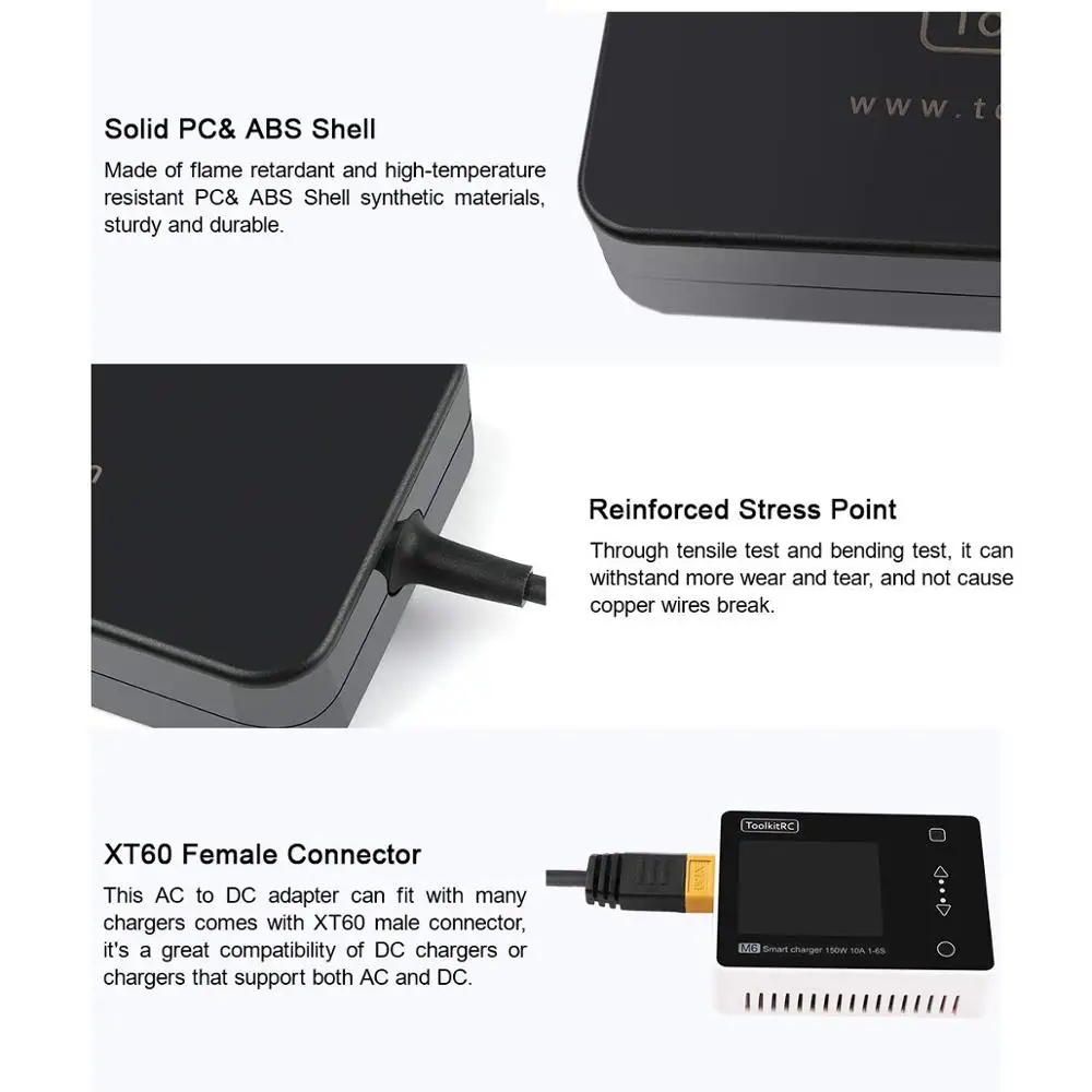 ToolKitRC ADP-180MB 180 Вт блок питания с XT60 выходной адаптер подходит iSDT GT power Hota RC | Игрушки
