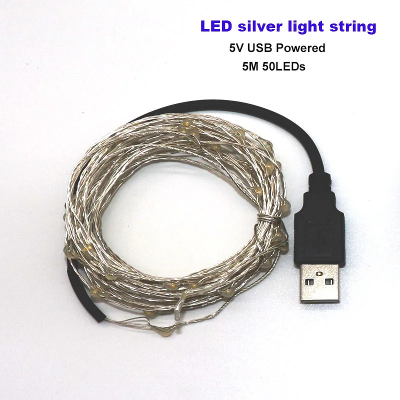 5M 50LEDs 1 м 2 м 3 м 4 м 5 м 10 м медный провод светодиодный гирлянды праздничное освещение сказочная Гирлянда для рождественской елки украшения свадебной вечеринки - Испускаемый цвет: 5M 50LEDs