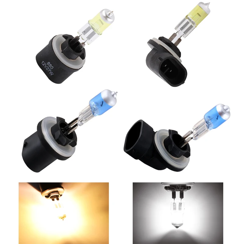 

880 889 H27W 881 894 H27 Car Fog Lights Halogen Bulb Headlights Lamp Light 27W 3000K 5000K White Yellow 12V Car Styling