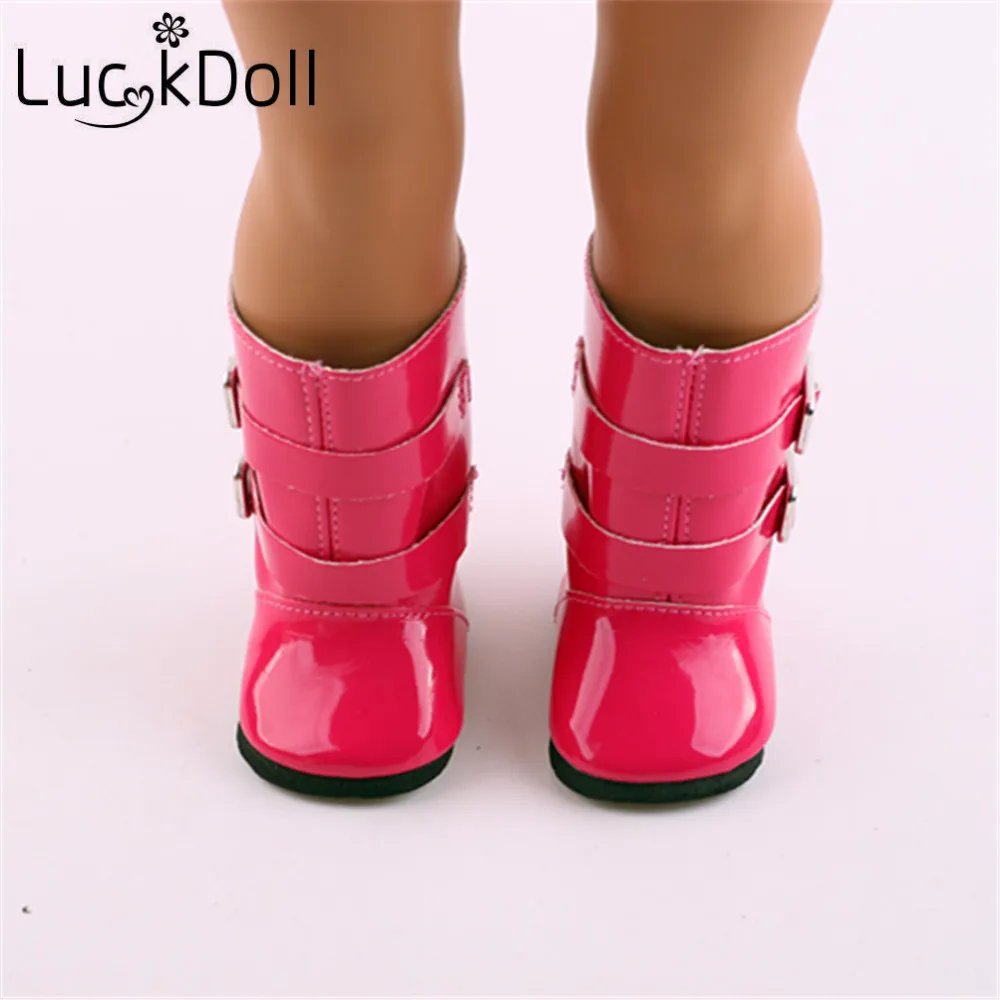 LUCKDOLL 7pairs Solid Color Rain BootsFit 18 Inch American 43cm Baby Doll Clothes Accessories GirlsToys Generation Birthday Gift | Игрушки и