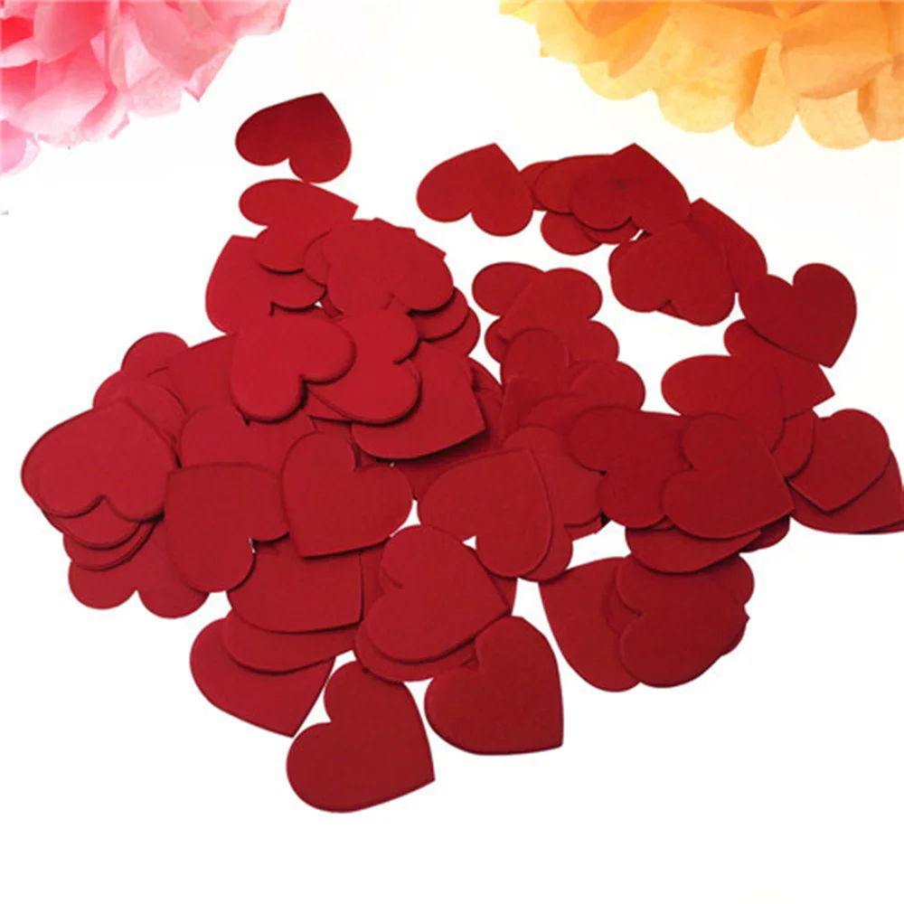 4Red 100 шт./упак. сердце блестящая бумага конфетти 3 см золотой красный розовый для свадебной вечеринки для декорации стола Декор DIY товары для выпускного вечера - Цвет: 4Red