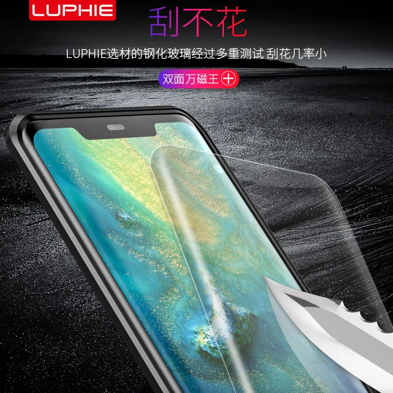 

Magnetic Case Armor 360 Full Protect For Huawei Mate 20 Pro Metal Bumper For Mate 20 Pro phone Case Shockproof Transparent glass