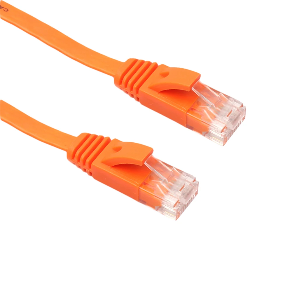 Оранжевый плоский кабель RJ45 15 м Ethernet CAT6 сетевой шнур соединительный провод до 1000