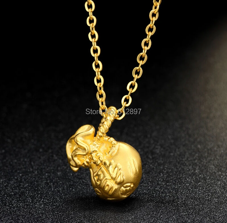 

24K Yellow Gold Pendant / 3D Lucky Money Coin Bag Pendant Without Chain 0.7g