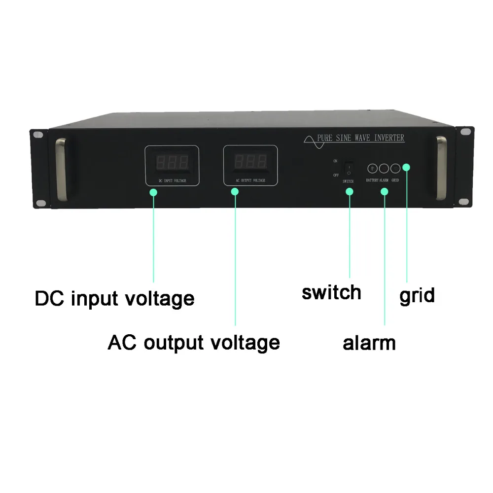 1" Rack Mount Telecom чистая синусоида инверторы 2000VA/2 kva 12 V/24 V/48 V to 120 V/220 V bypass