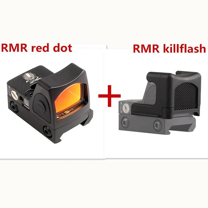 Мини RMR красный точечный прицел коллиматор Глок рефлекторный прицел и вспышка Kill fit 20 мм Weaver Rail для страйкбола Охотничья винтовка 5-4-2+ 37-32