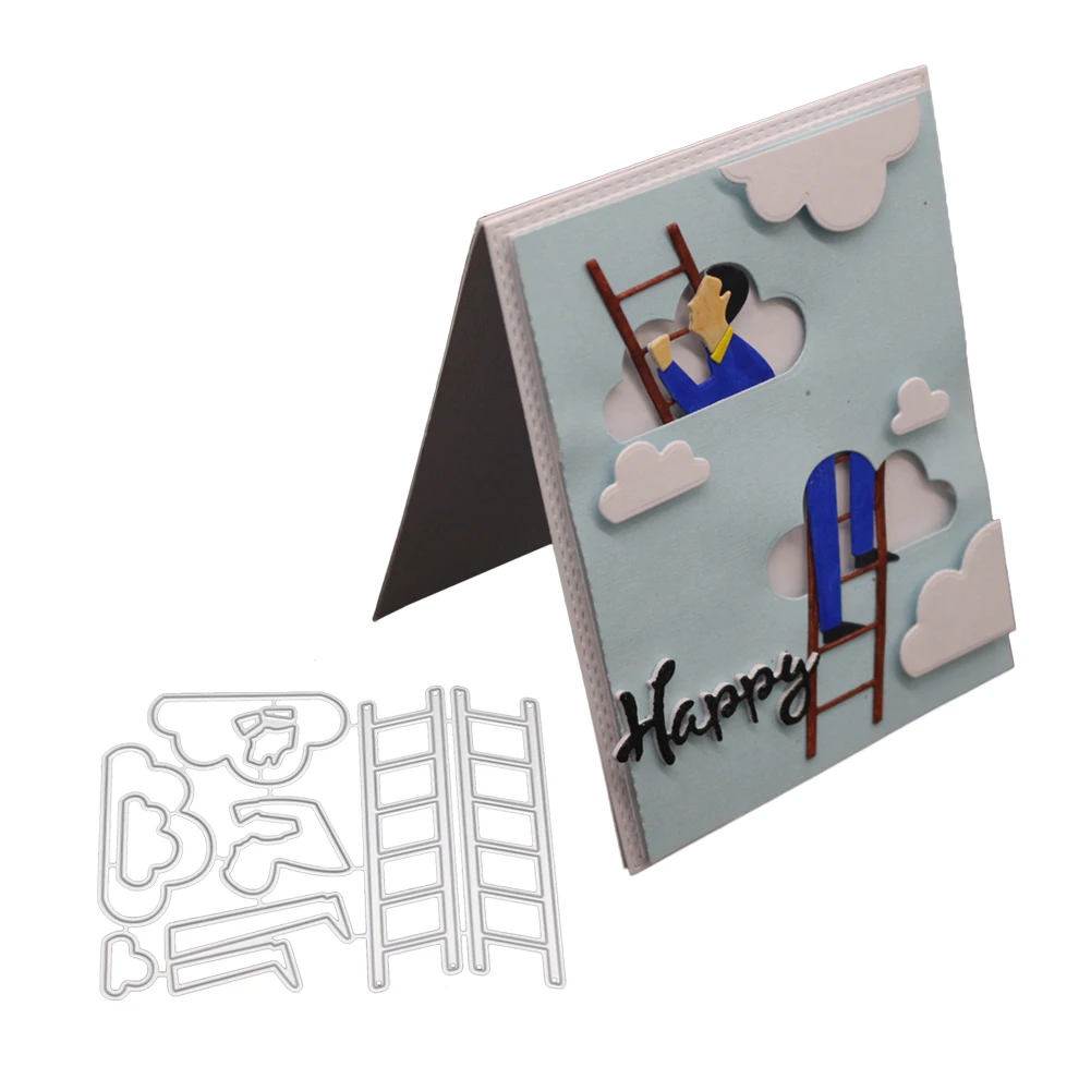 ladder cloud man Metal Cutting Dies Hollow Scrapbooking & Stamping Craft Cuts Creat Handmade Paper Card Stencil | Дом и сад
