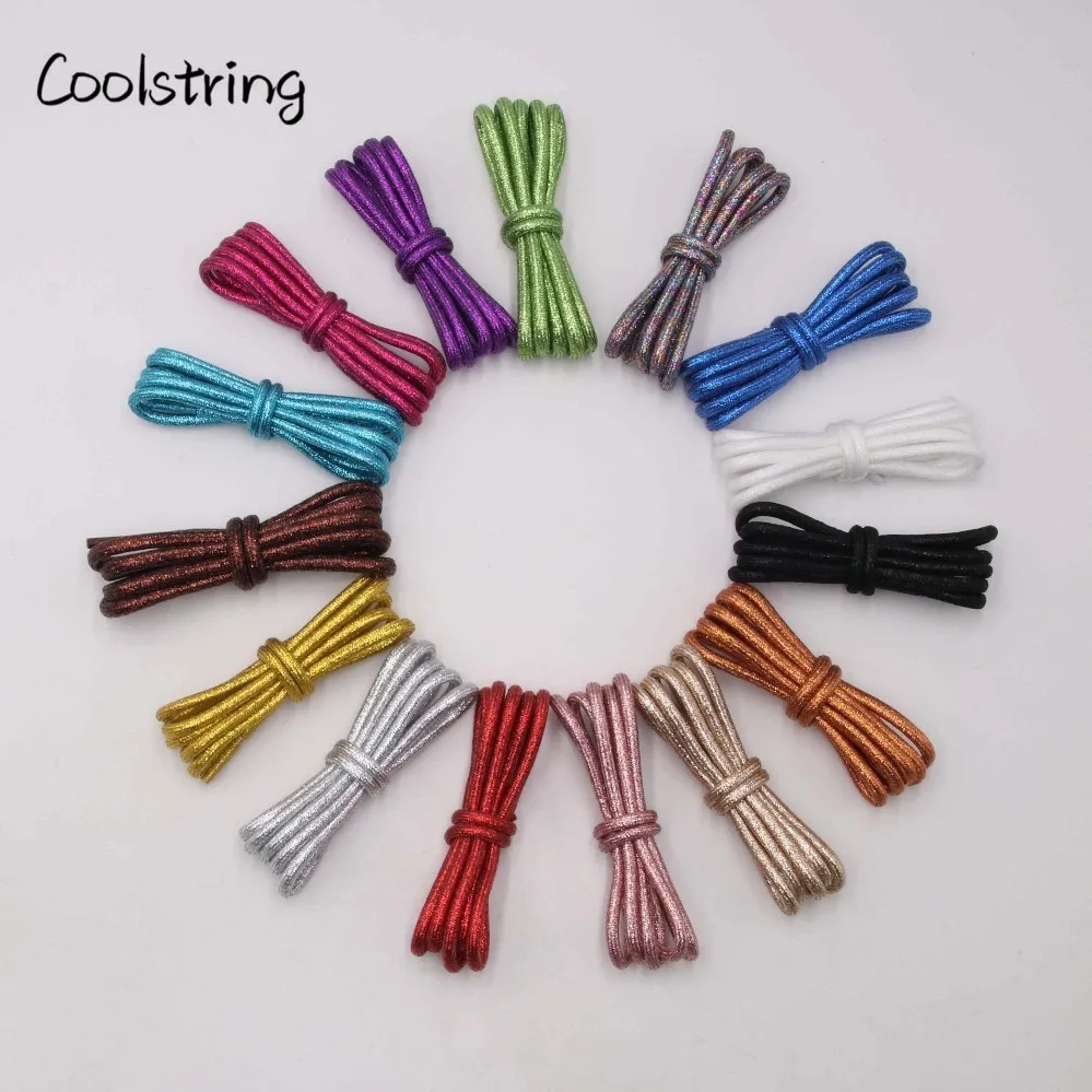 Coolstring однотонные закругленные металлические шнурки блестящие шнурки мигающие Блестящие модные латчеты перламутровые для спорта холст