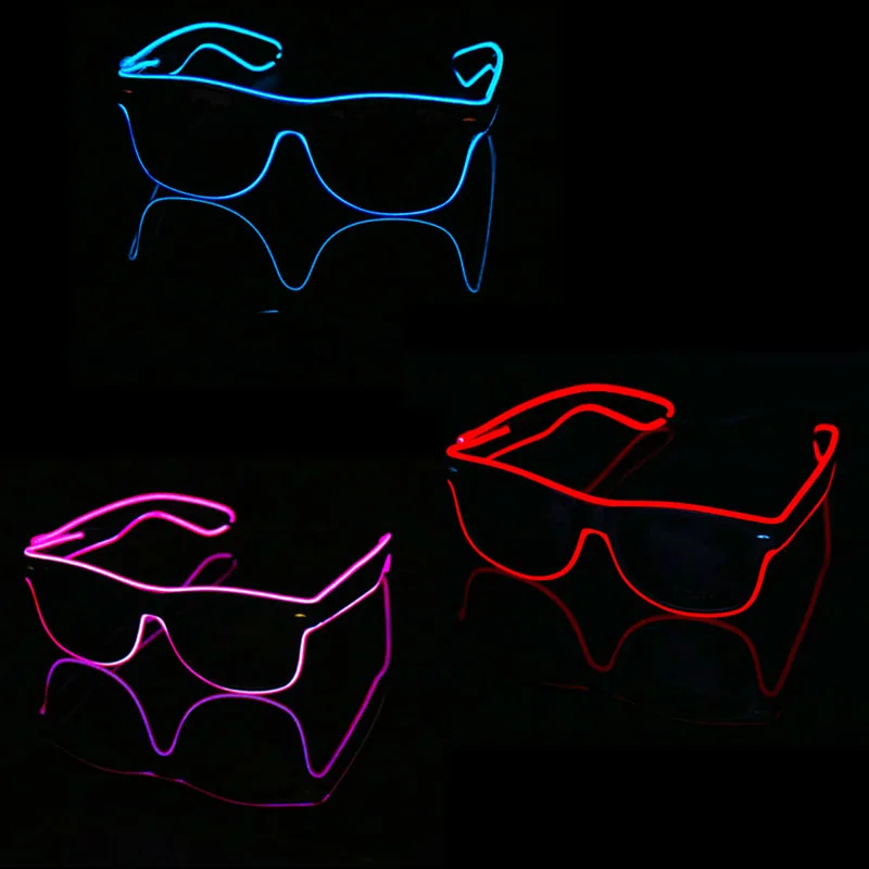 Новый Модный 7 видов цветов мигающий EL Wire Led очки светящиеся для вечеринки