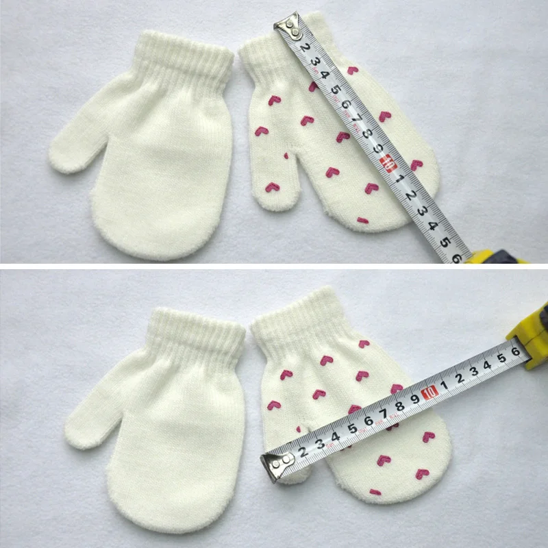 Вязаные рукавицы детские зимние перчатки варежки для мальчиков и девочек мягкие