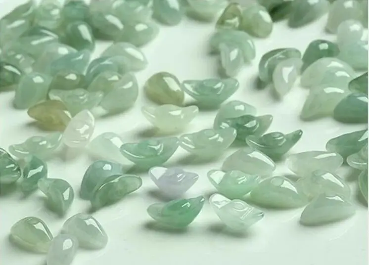 Natural authentic Burmese jadeite a goods green and white transport Beads Bead Road Tong jade DIY Bracelet | Украшения и