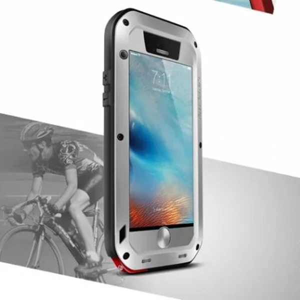 LOVEMEI грязестойкий противоударный металлический алюминиевый чехол с Gorilla glass для iPhone 6 iPhone 6s сверхпрочный защитный чехол - Цвет: Серебристый