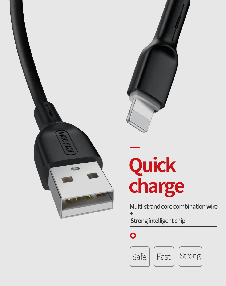 Joyroom 1 м 8 контактный Lightning USB кабель для Apple iPhone 6 6s 7 8 плюс iPad планшетного мобильный телефон интеллектуальный 2A Быстрая зарядка кабель