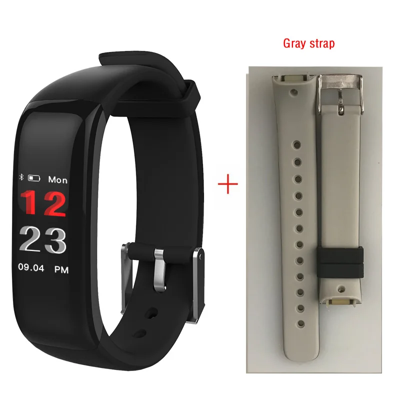 add gray belt Hembeer H1 плюс смарт-браслет самый точный пульсометр крови Давление Фитнес часы Красочные Сенсорный экран для телефона - Цвет: add gray belt