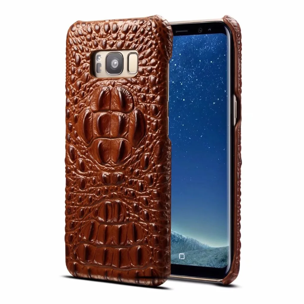 Роскошный чехол накладка для Samsung Galaxy S8/S8 Plus с крокодиловой головой из