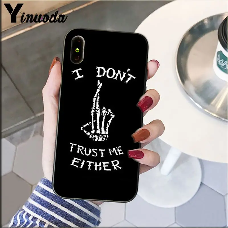 Yinuoda милый Скелет ТПУ мягкий силиконовый черный чехол для телефона для Apple iPhone 8 7 6 6S Plus X XS MAX 5 5S SE XR чехол