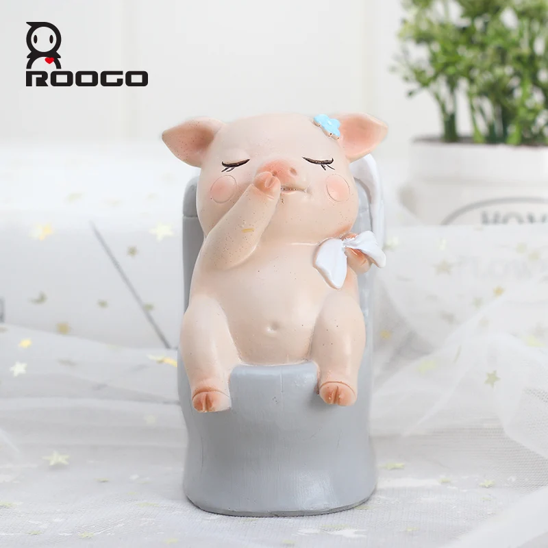 Украшение для дома ROOGO аксессуары гостиной Статуэтка свинка статуя неспешная