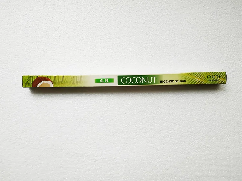 COCONUT 1 маленькая коробка Аутентичные индийские ароматические палочки ручной работы медитация Лаванда Франк благовония белый шалфей благовония палочки аромат для дома - Аромат: COCONUT