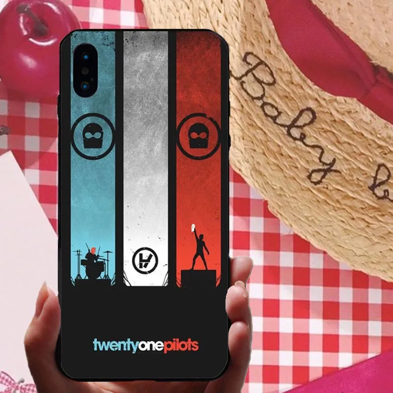 TPU Черный мягкий чехол для телефона Twenty One Pilots для iphone XS MAX XR 7 8 8plus 6s X Fundas 21 Band collage Coque Fundas Shell Capa - Цвет: TPU