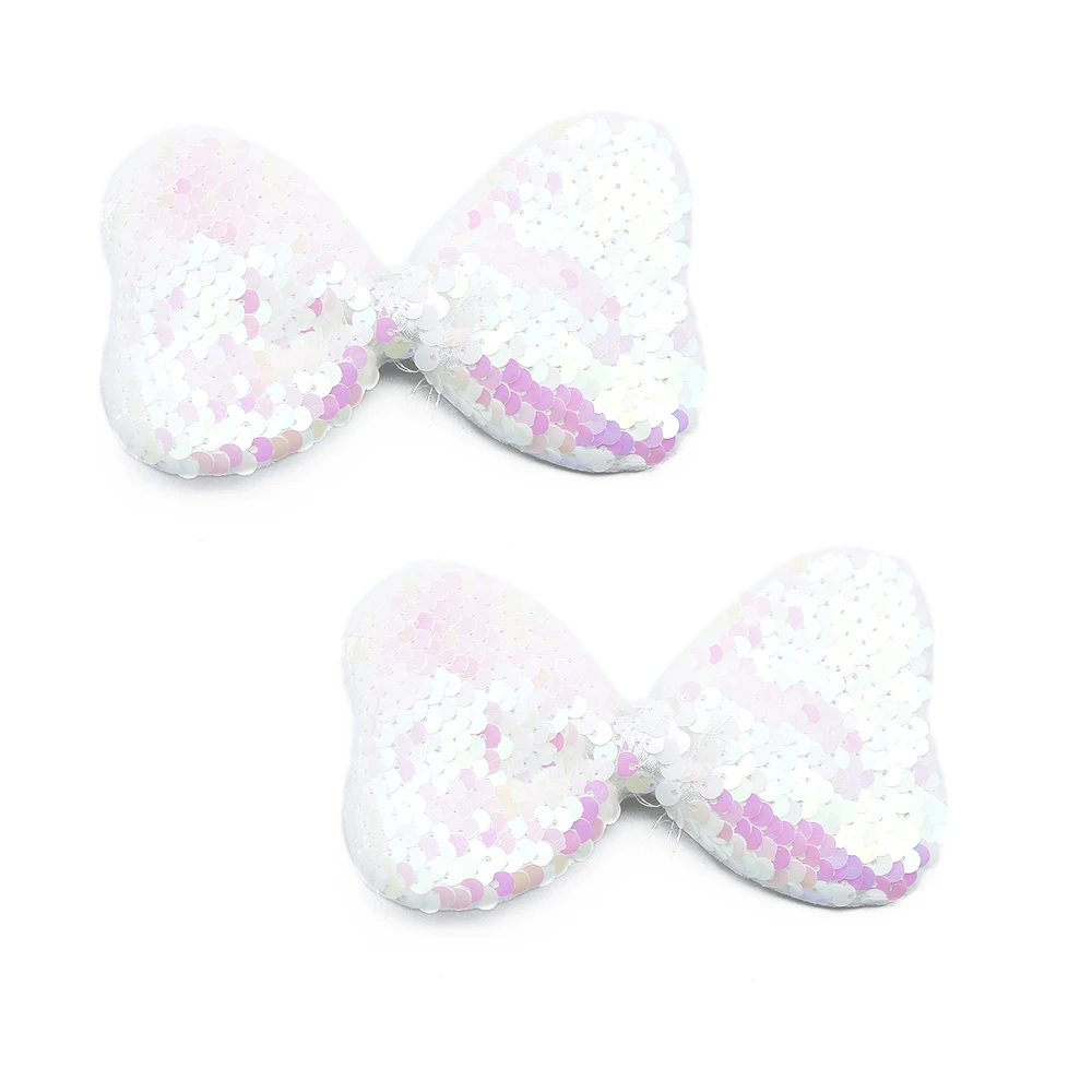 David accessories с бантом в виде сердца, Реверсивный к требованиям заказчика; сверкающие; Цвет Сменные простыни нашивка с блестками, сделай сам DIY бигуди для волос Украшения, 5Yc6986 - Цвет: 13x80mm