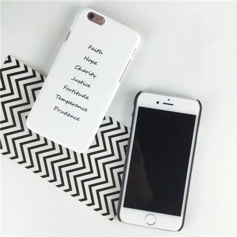 JiBan для iphone X простой больше слов Faith Hope Justice матовый белый милый пластиковый