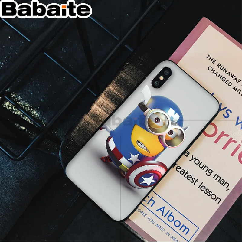 Babaite желтый Миньоны DIY Роскошный Высокий протектор на конце чехол для Apple iPhone 8 7 6 6S Plus X XS MAX 5 5S SE XR Чехол для мобильного телефона