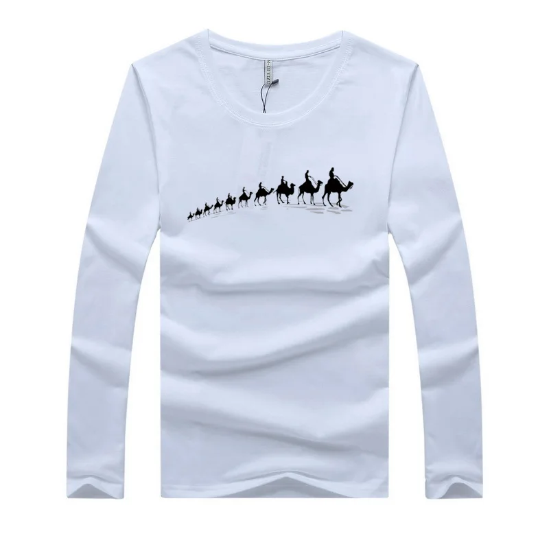 Plus Size 6xl T Shirt Men Long Sleeve New Fashion 2016 Men's Brand Clothing Casual Slim O-neck Cotton shirt Print Homme Tees | Мужская