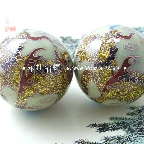 50 мм китайские шарики baoding w/gold kirin, fadeless в нескольких цветах. Перегородчатая здоровья стресс шары. Красная бумажная коробка