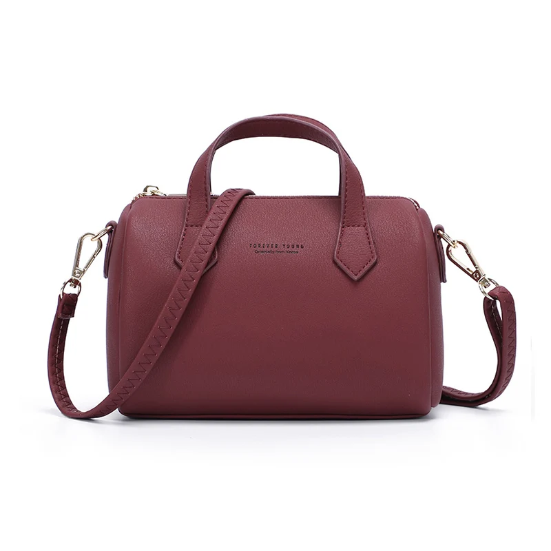 Wine Red WEICHEN мини Бостонская сумка на плечо для женщин кожаные длинные сумки женская сумка через плечо Bolsa Sac модная женская маленькая сумка - Цвет: Wine Red