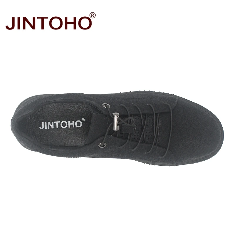 Туфли JINTOHO мужские из натуральной кожи Повседневная модная брендовая обувь на