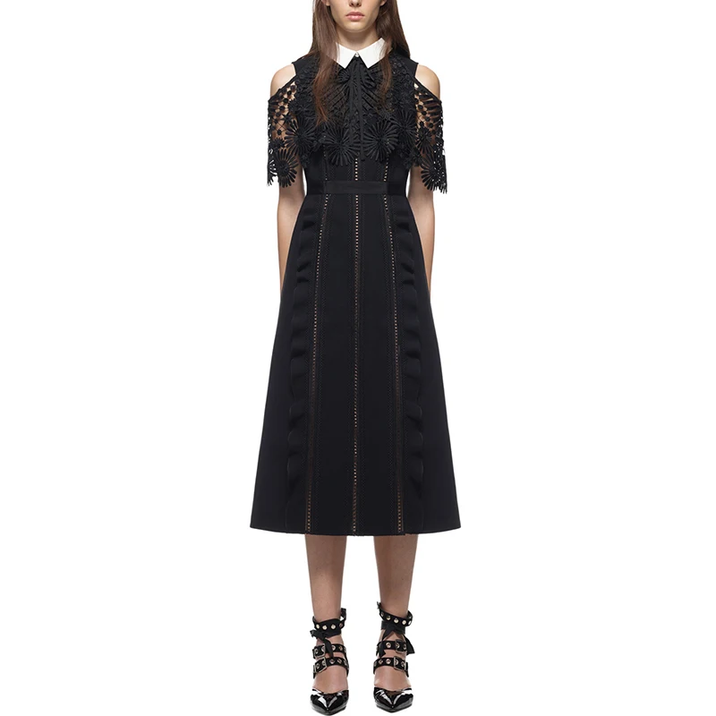 2017 сезон: весна–лето платье Self Portrait винтажные пикантные взлетно-посадочной