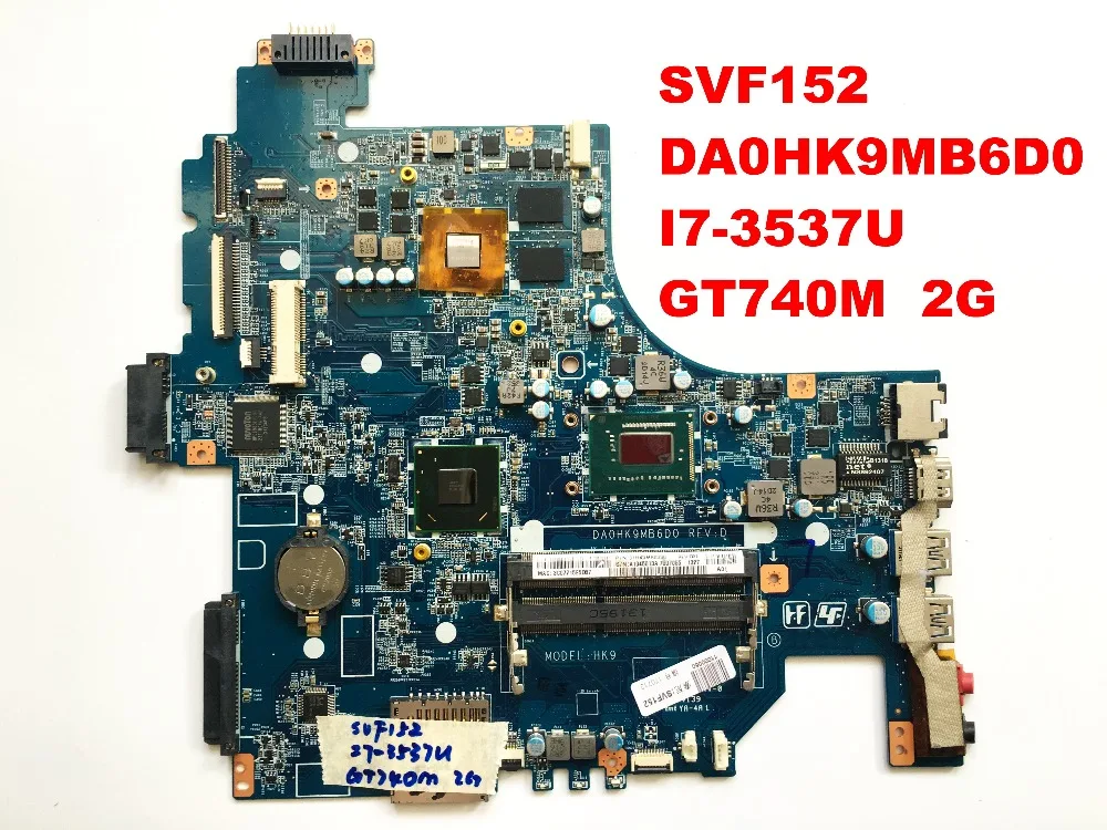 Оригинал для материнской платы SVF152 DA0HK9MB6D0 I7-3537U GT740M 2G проверенные хорошие