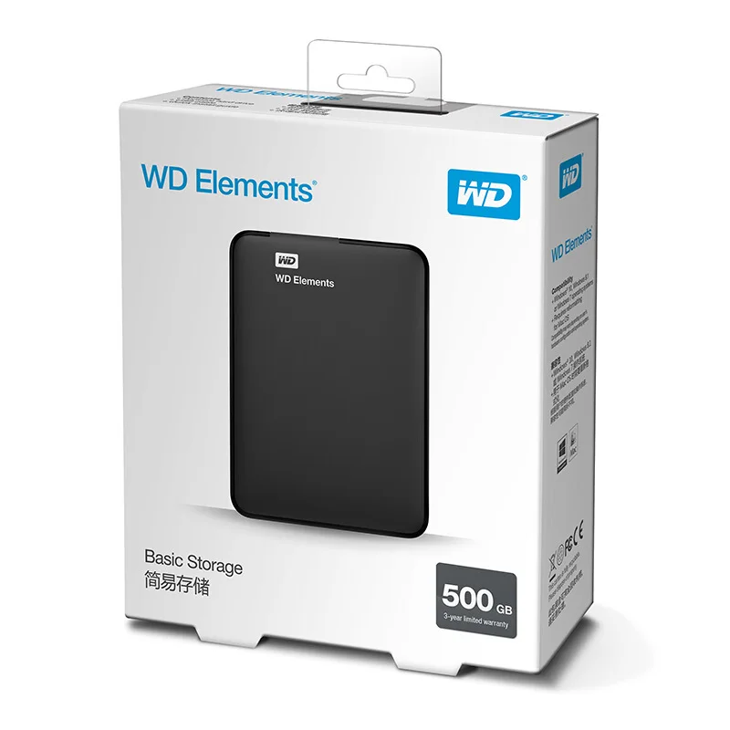 WD Elements,  HDD 500  1  2  3  4  5  2, 5 USB 3, 0,