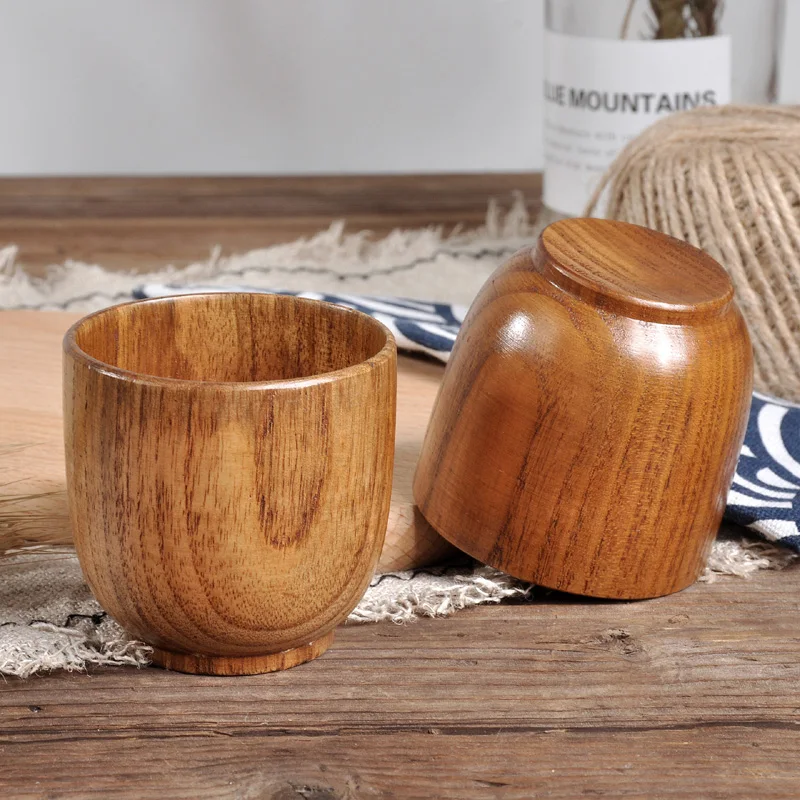 

105ML Wooden Tea Cups High Quality Wine Beer Cup Wood Milk Coffee Mugs Wholesale