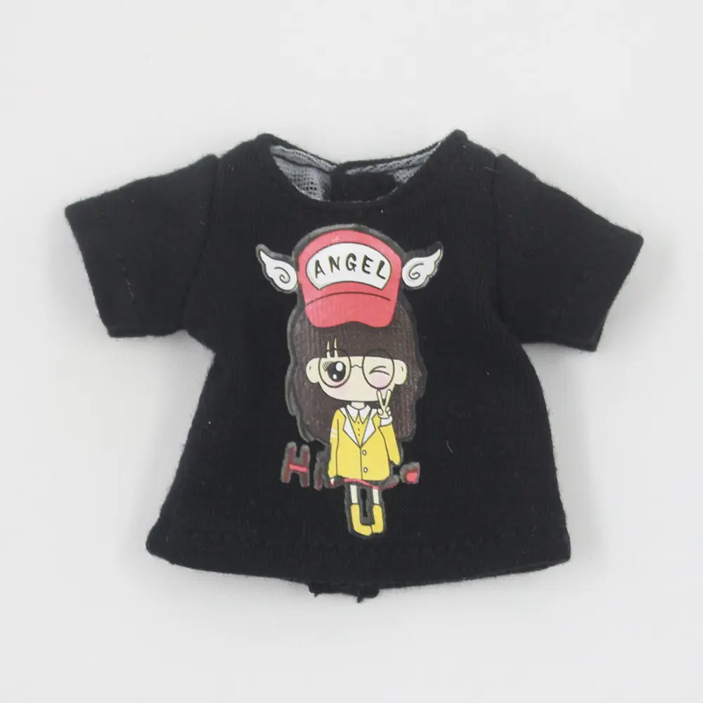 Костюм для куклы Blyth простой костюм черная рубашка и Полосатая юбка-баллон