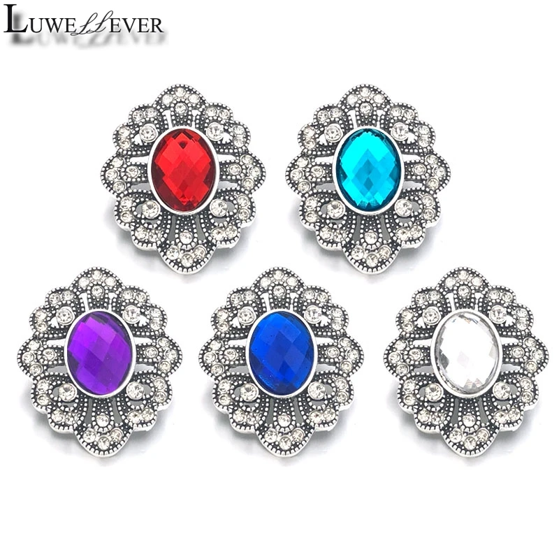 

Hot Component w386 Crystal 18mm 30mm Metal Snap Button For Bracelet Necklace Interchangeable Jewelry Women Accessorie Findings