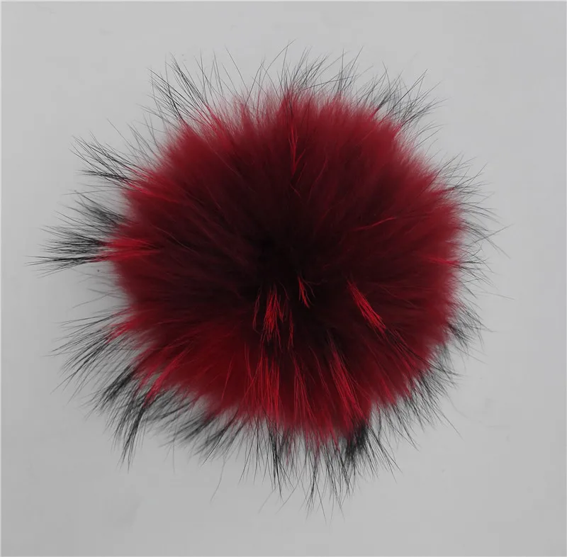 Cheap Price 10pcs/lot Real 15cm Red Raccoon Fur Pom pom For Winter Knitted Hats Skullies Fur Balls Knitting Beanies Gorras