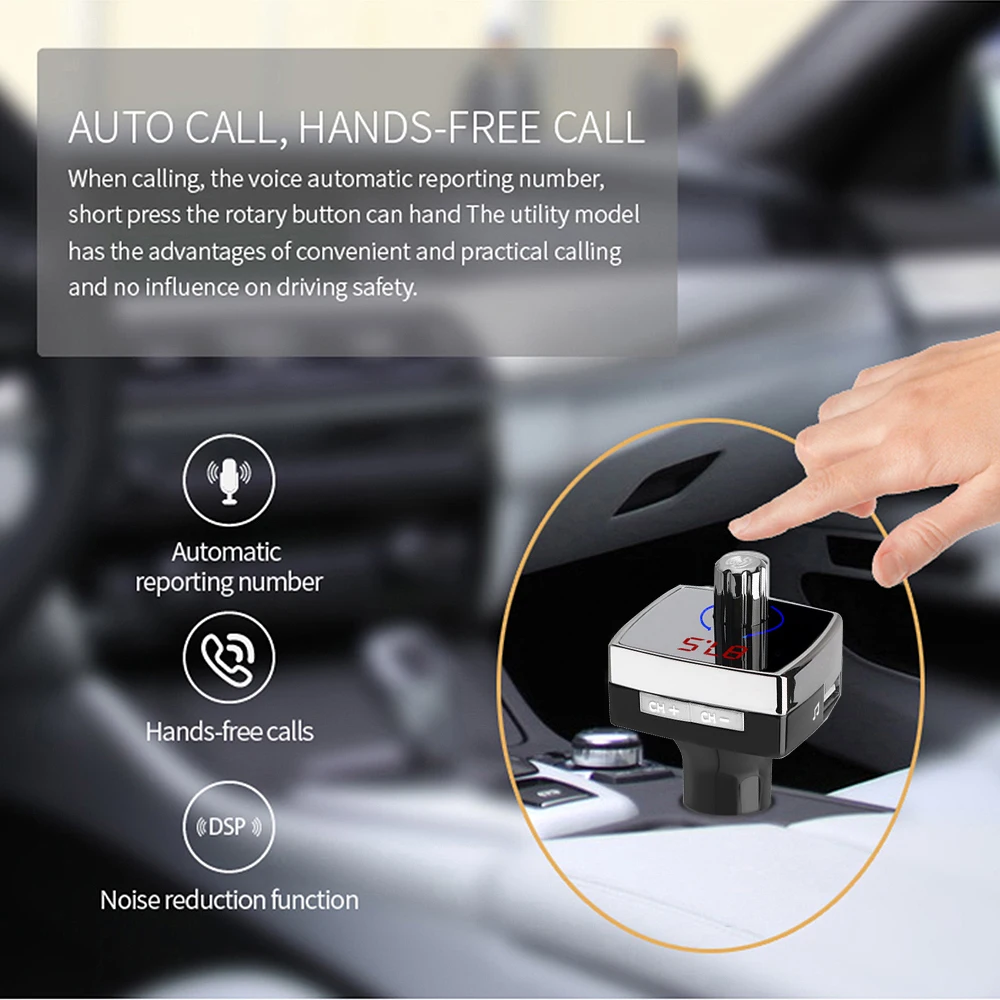 Автомобильный MP3 плеер Bluetooth FM передатчик беспроводной A2DP музыкальный громкой