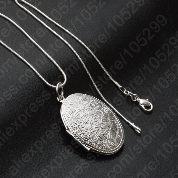 

Vintage Photo Locket Necklace 925 Sterling Silver Silver Jewelry Pendant Necklace Women Gift Fast Shipping