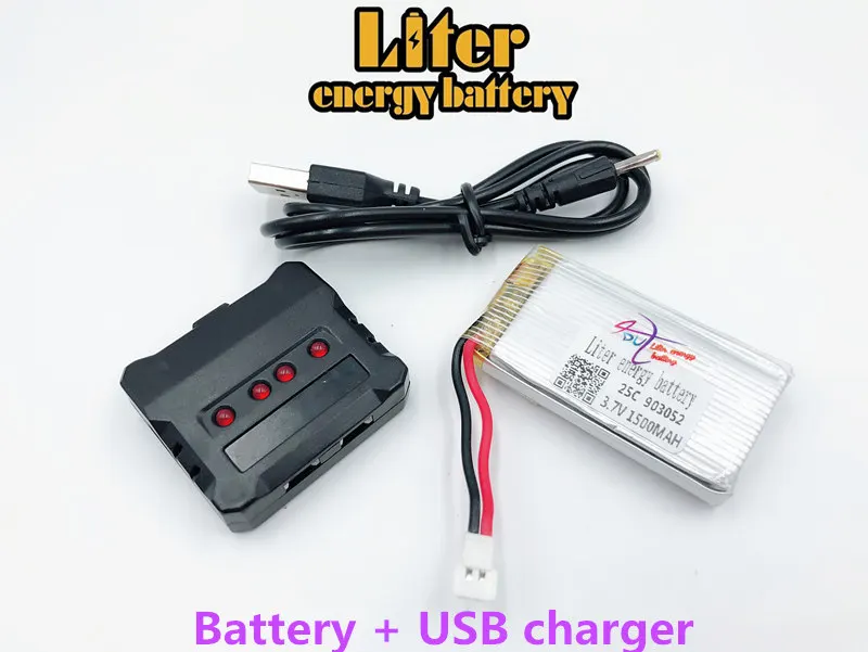 3 7 В 1500 мАч 25C Lipo аккумулятор для Syma X5SW X5SC X5S 903052 M18 H5P RC Quadcopter батарея USB зарядное