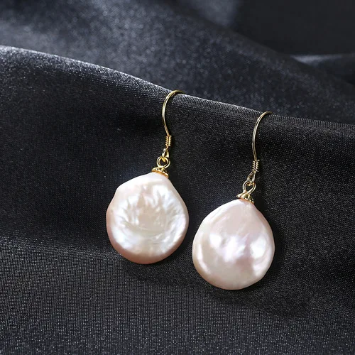 

Natural Freshwater Pearl Earrings for Women Baroque S925 Gold Color Drop Earring Fine Jewelry Accessories For Wedding Bridal